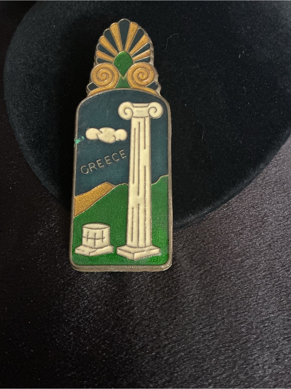Vintage 1950 Brass and Enamel Paper Clip